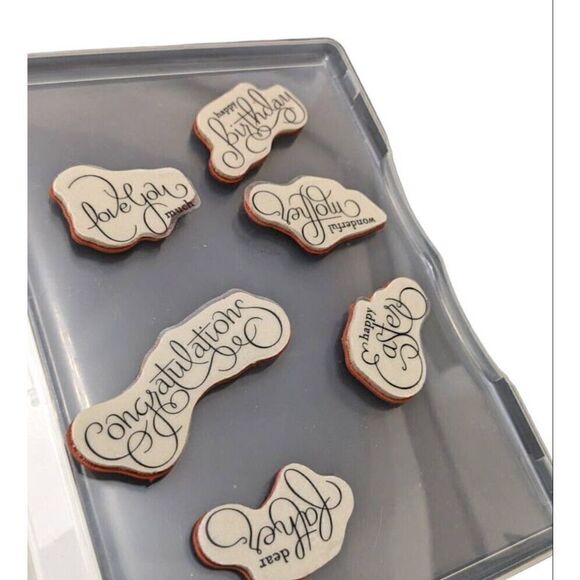 Stampin Up WELL SCRIPTED Stamps Mother Father Easter Congratulations Birthday - Picture 2 of 2